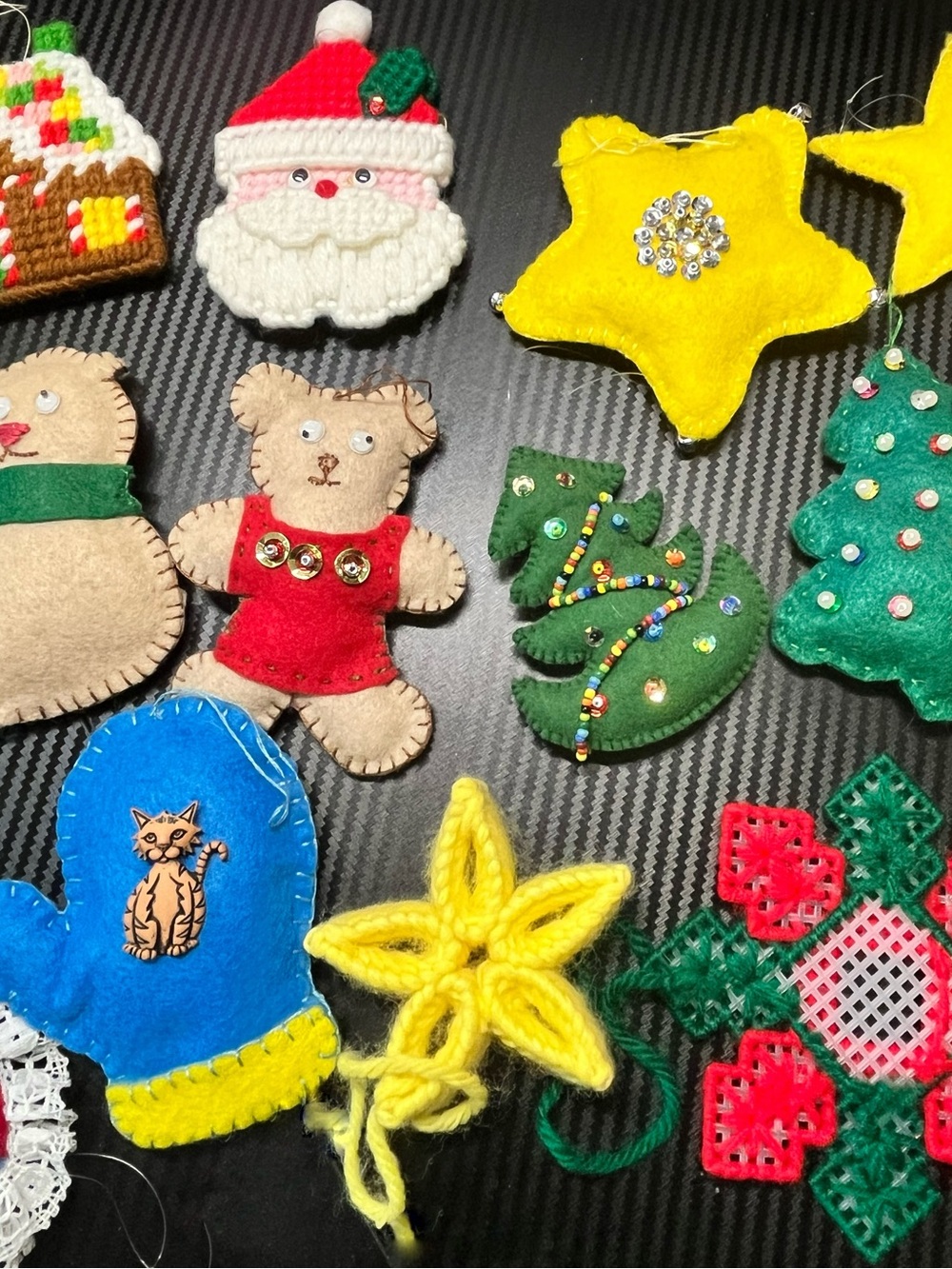 Assorted Vintage Handmade Christmas Ornament Lot, Set of 18